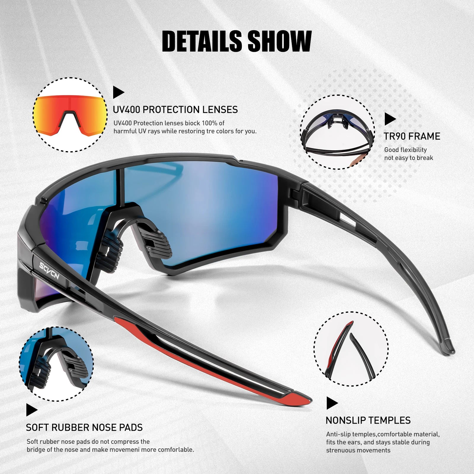 SCVCN Performance Cycling Sunglasses